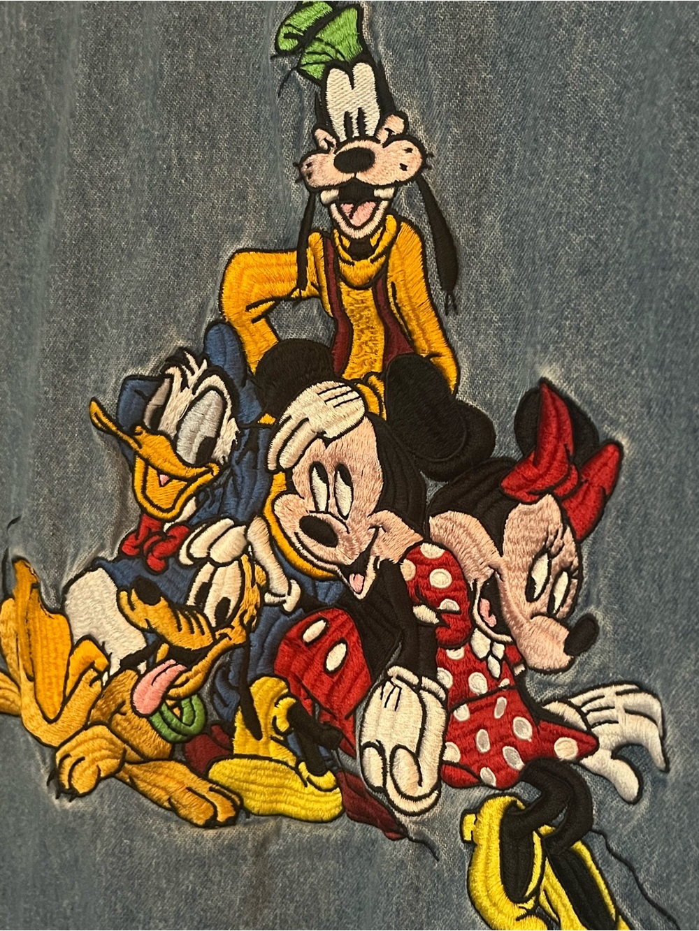 The Disney Store Mickey and Friends Embroidered Back Denim Style Shirt - Picture 2 of 10